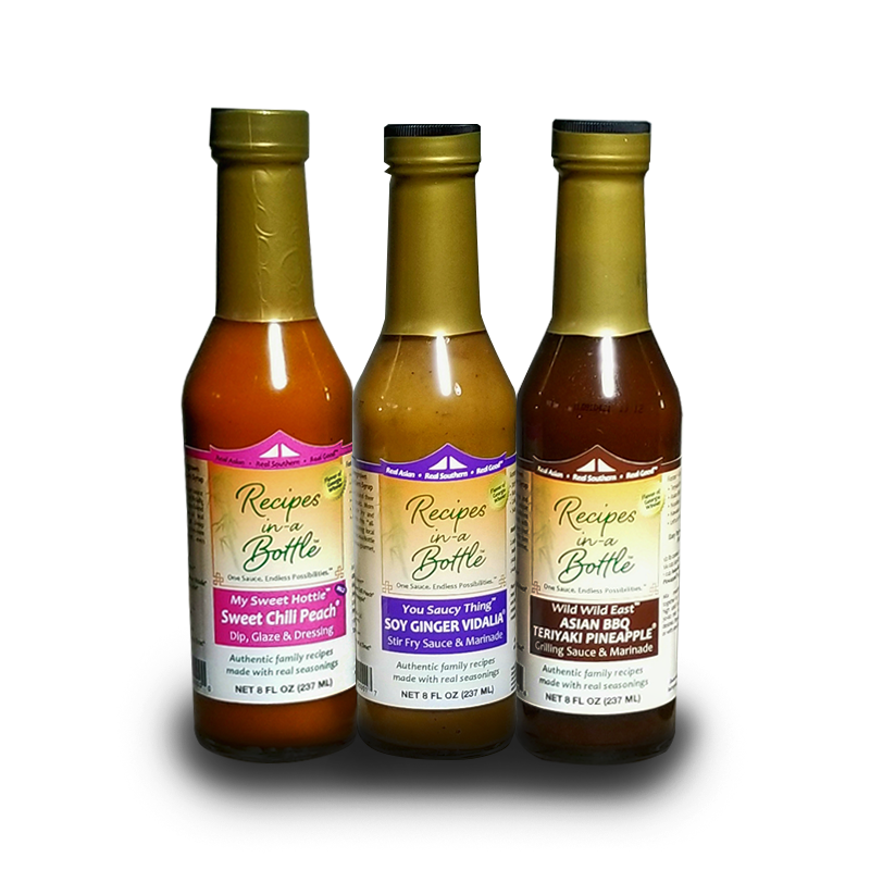 Premium Natural Asian USA Sauce Trio Set (8oz Glass Bottles)