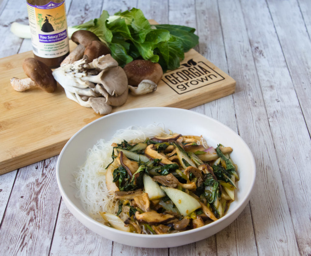 1-Minute Mushroom and Bok Choy Stir Fry