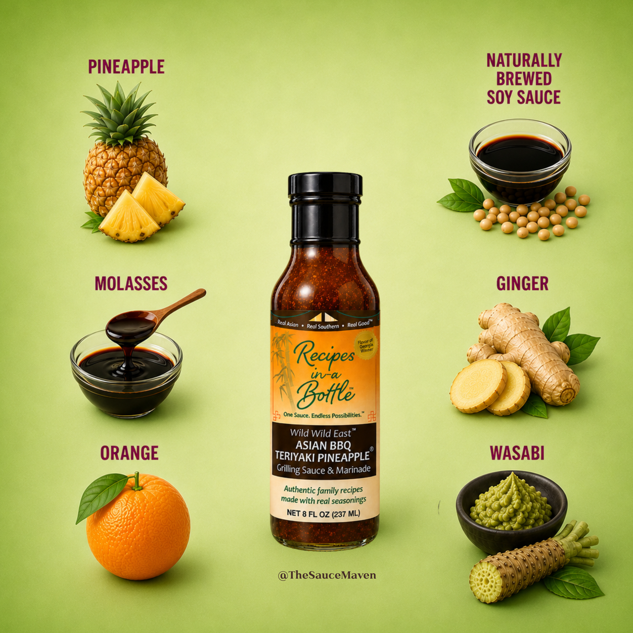 Sauce Maven Gift Set: WILD WILD EAST ™ Sauce & Glaze (Asian BBQ Teriyaki Pineapple) | Set of (2)