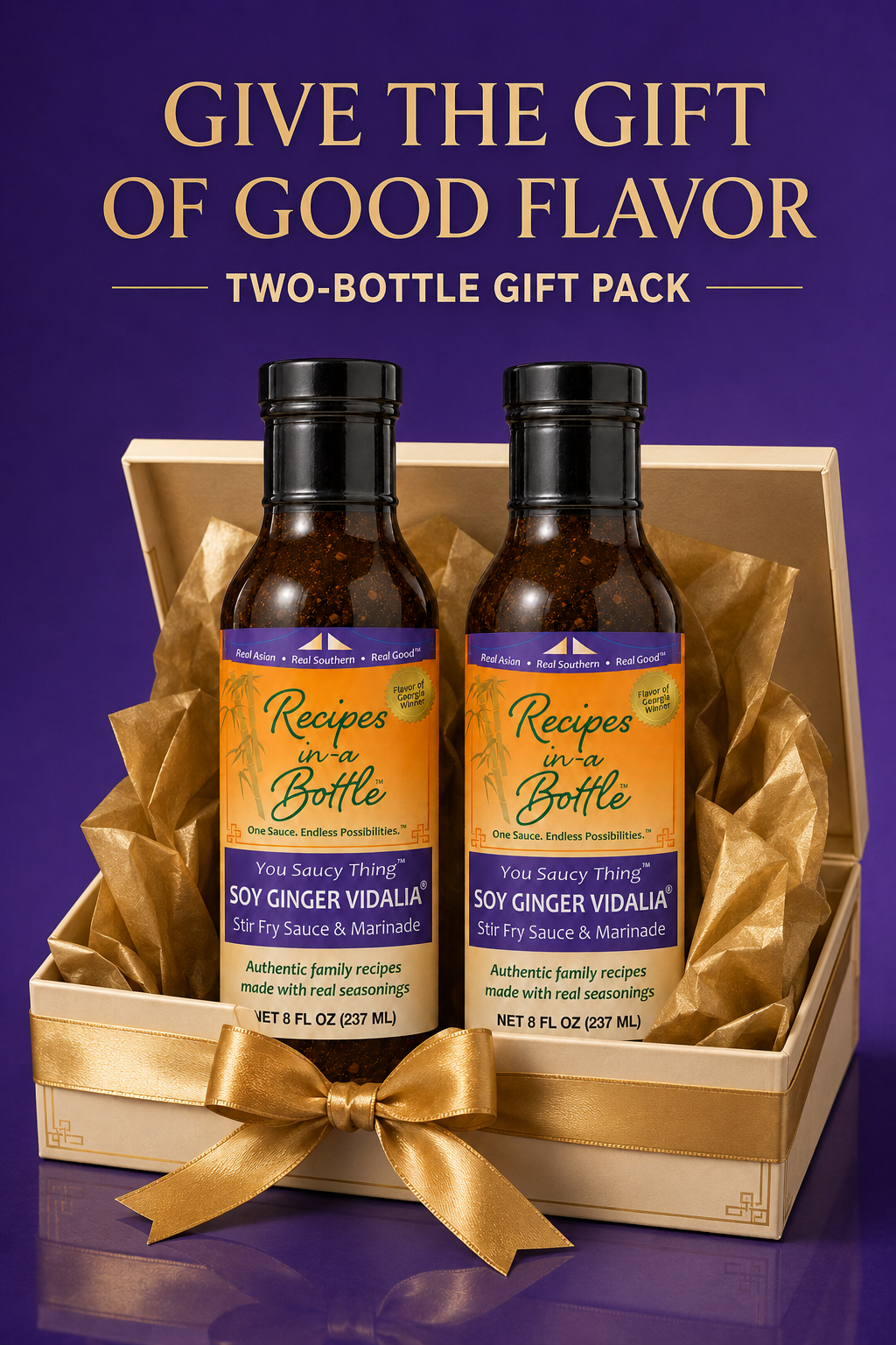 Sauce Maven Gift Set: You Saucy Thing™  Stir Fry Sauce-Marinade (Soy Ginger Vidalia Onion) | Set of (2) 8 oz bottles