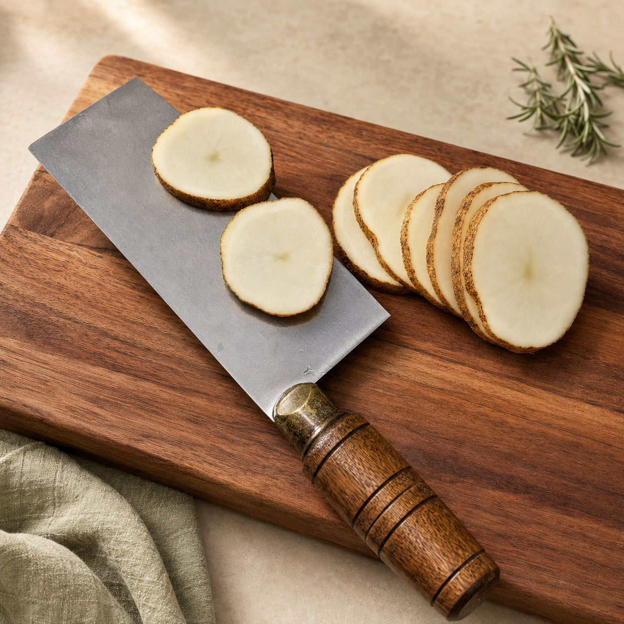 Chef Cleaver-Knife MADE IN USA, Premium Sauces and Chopsticks Gift Set